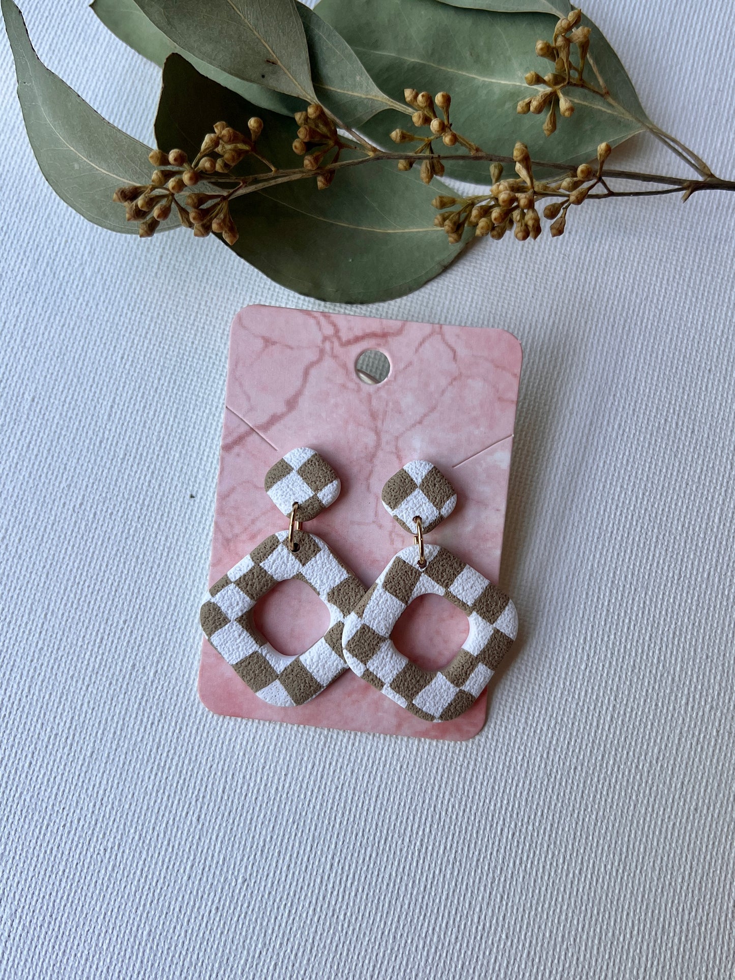 Neutral Checkered Dangles