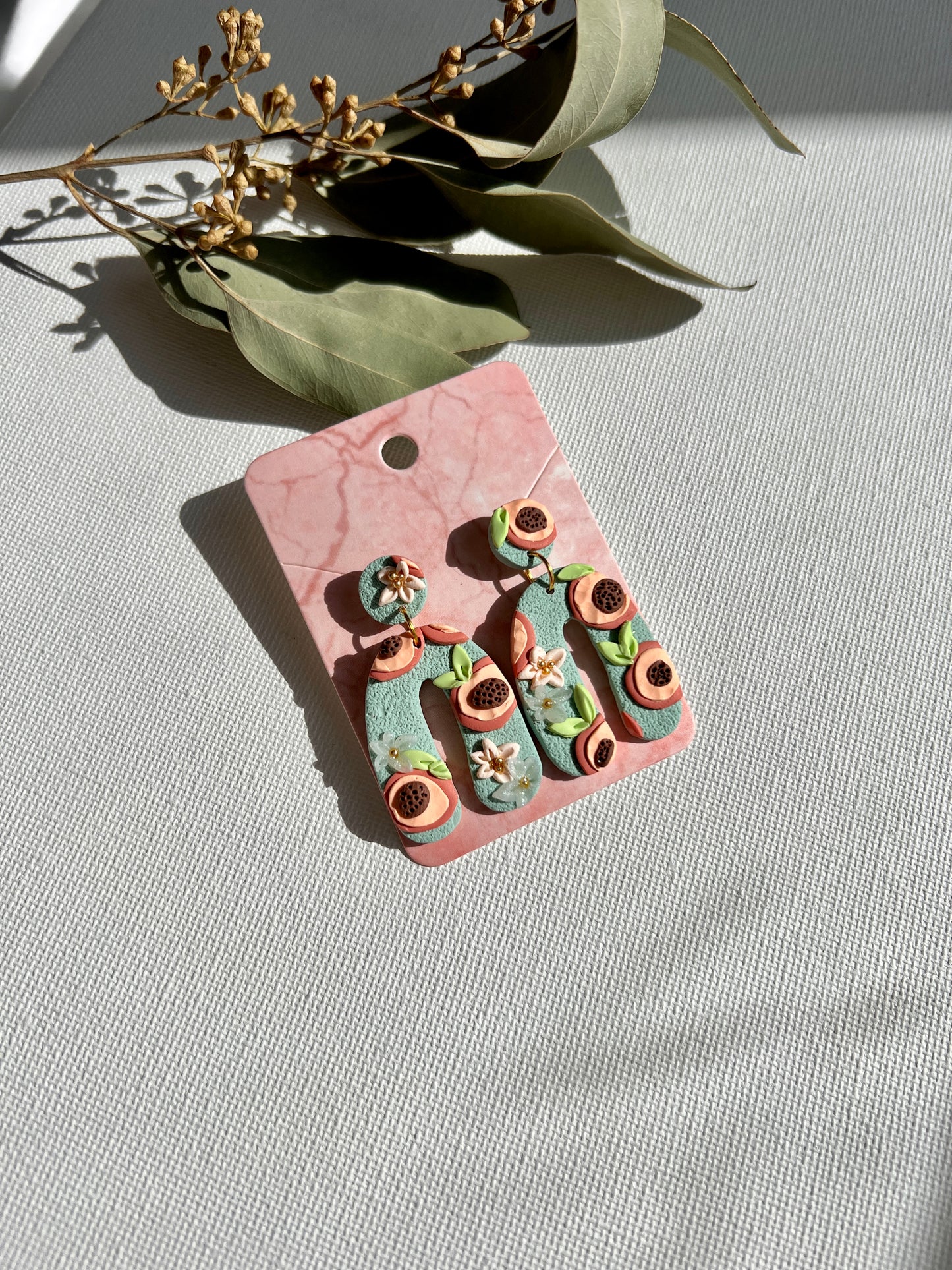 Sweet Peach Slab Earrings