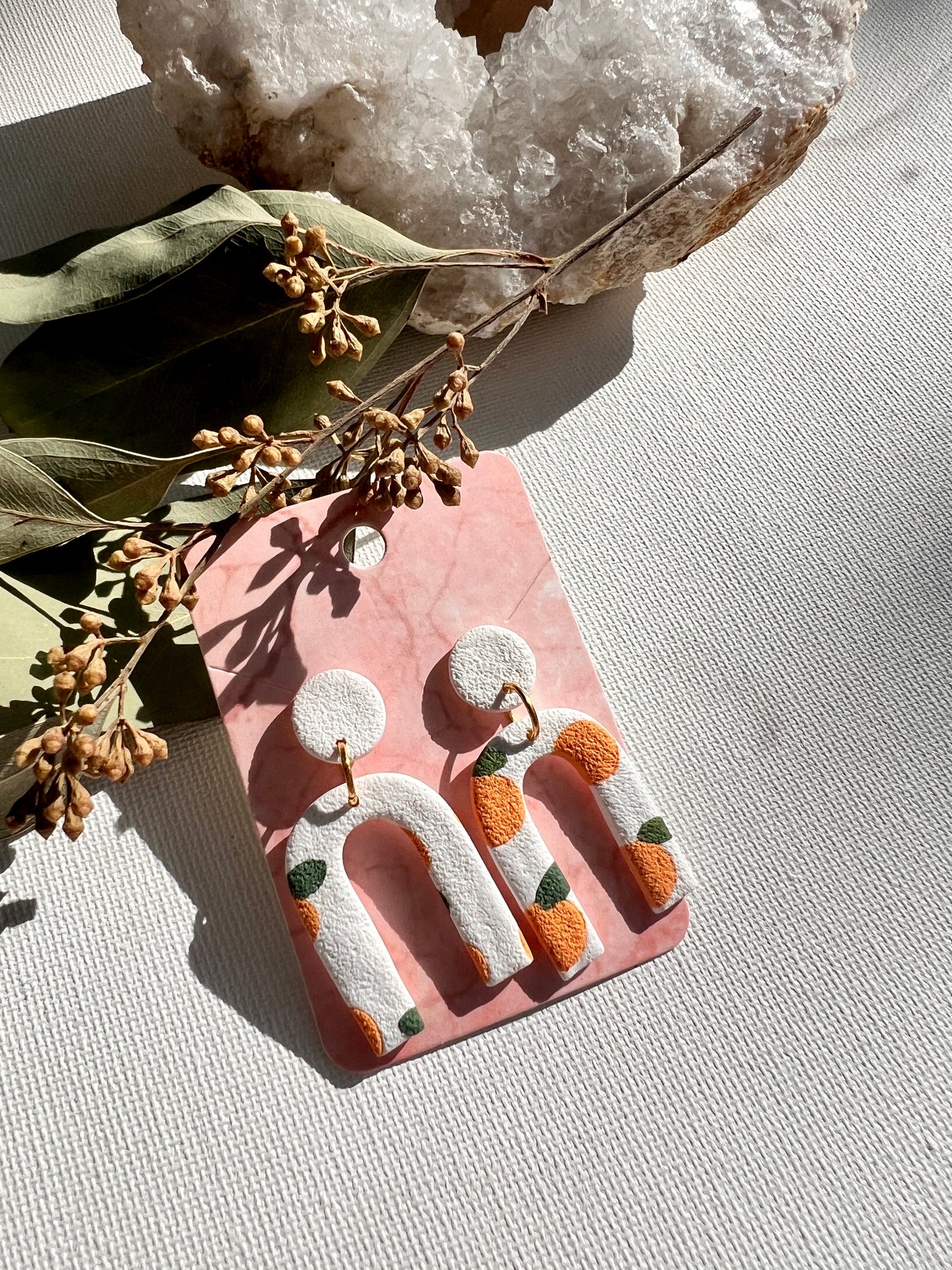 Orange Dangle Earrings