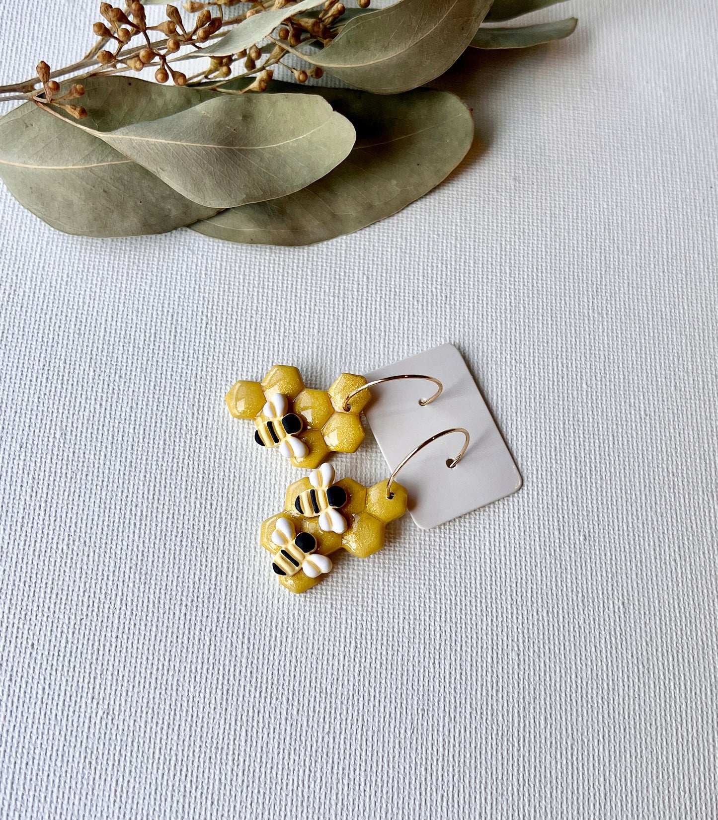 Honey Bee Dangle Hoops
