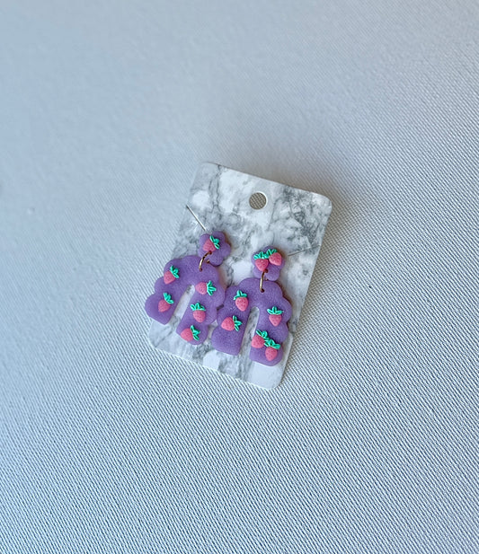 Strawberry Patch Polymer Clay Earrings