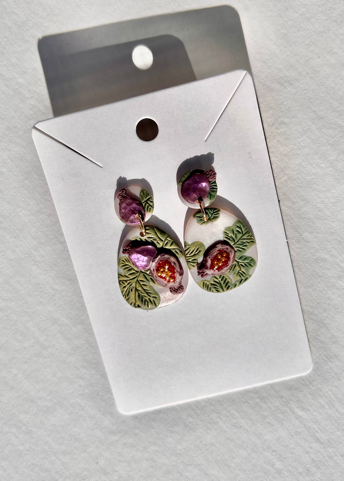 Fall Fig Slab Earrings