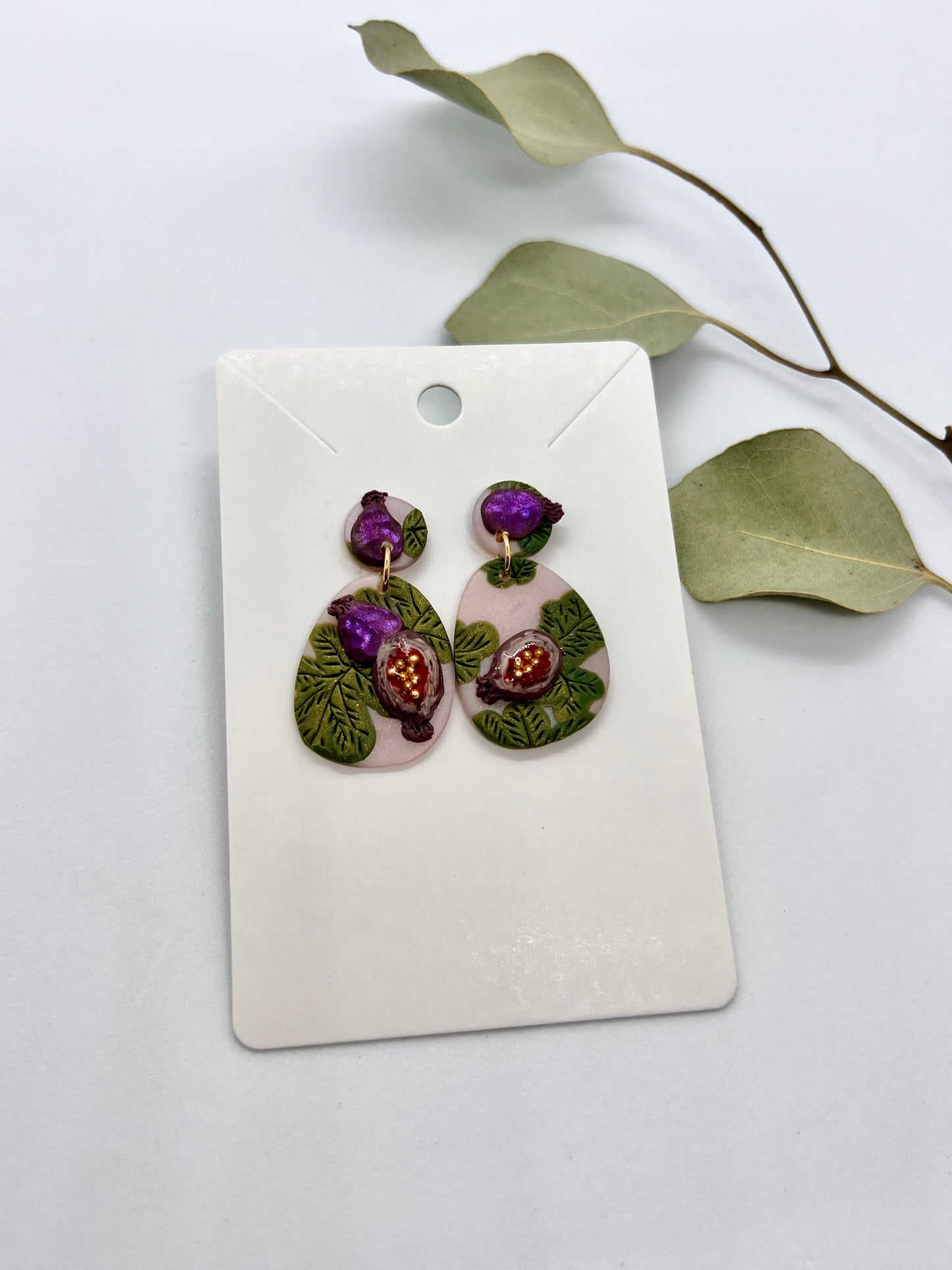 Fall Fig Slab Earrings