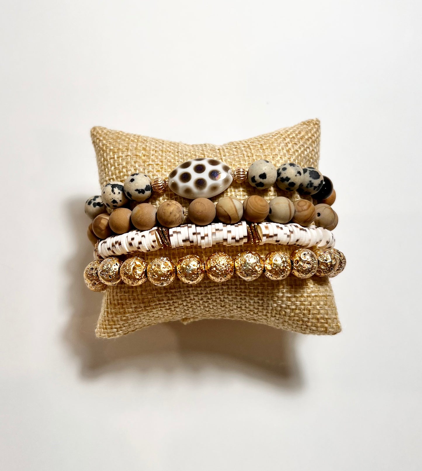 Neutral Gemstone Bracelet Stack