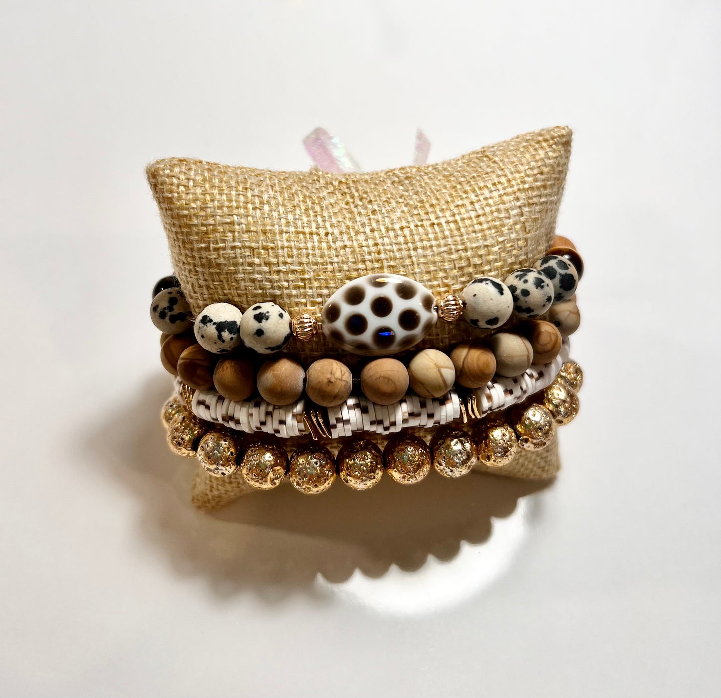 Neutral Gemstone Bracelet Stack