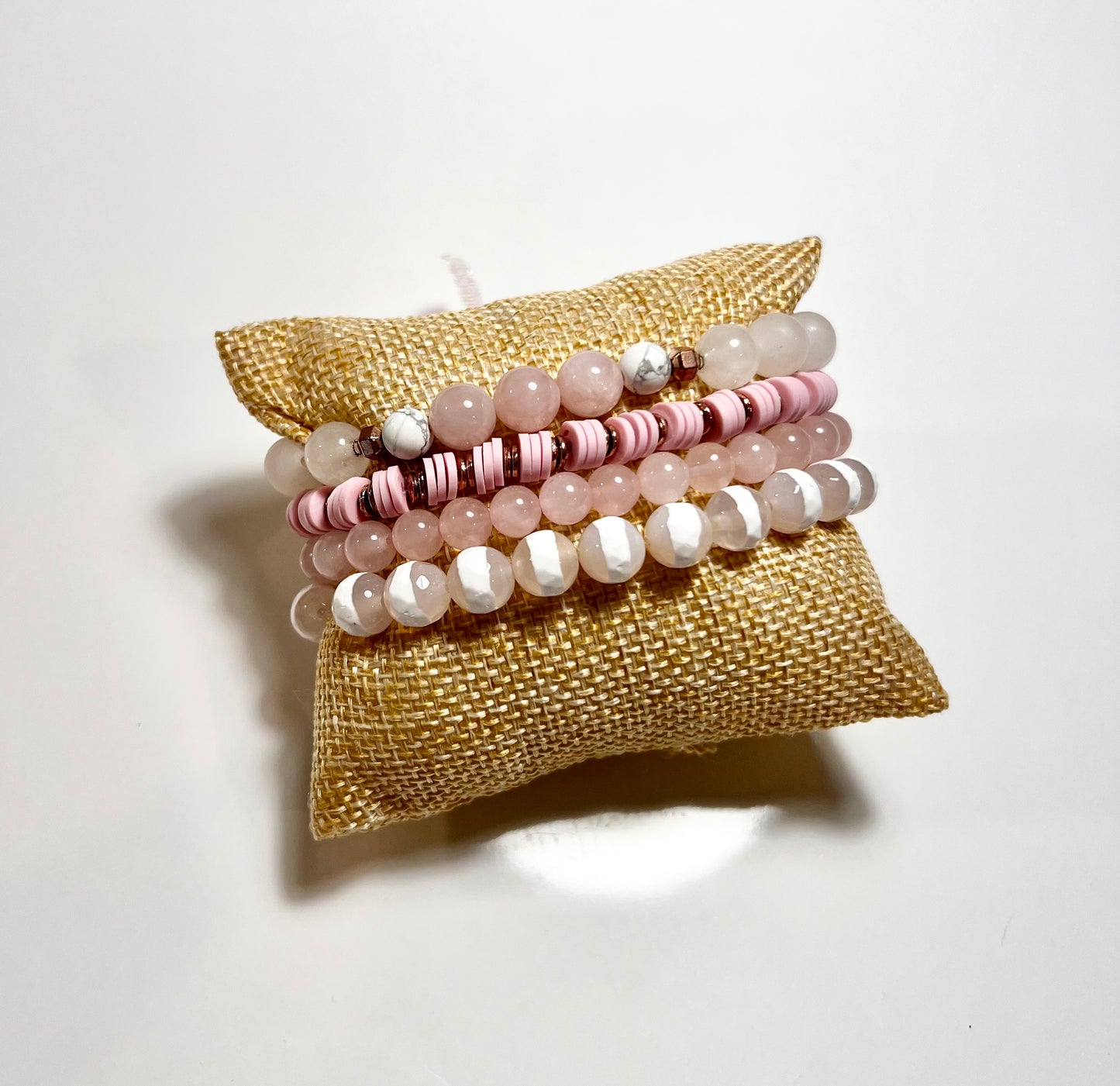 Rose Gemstone Bracelet Stack