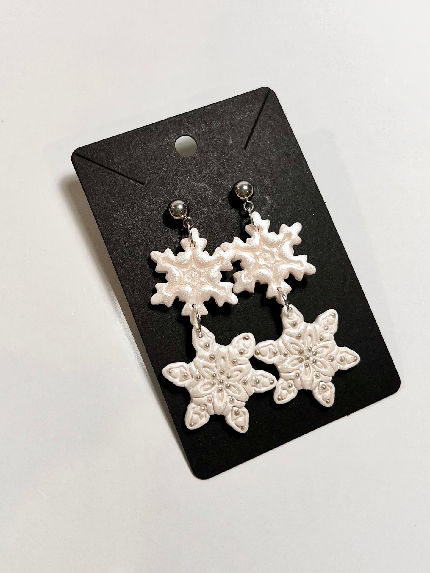 Snowflake Gem Dangle Earrings