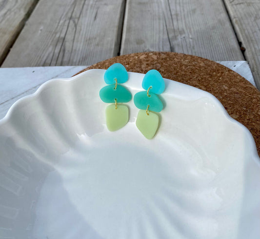 Sea Glass Polymer Clay Earrings