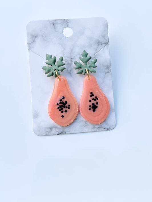 Papaya Polymer Earrings