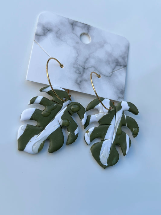 Dewy Monstera Hoops