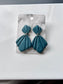 Teal Scalloped Dangles