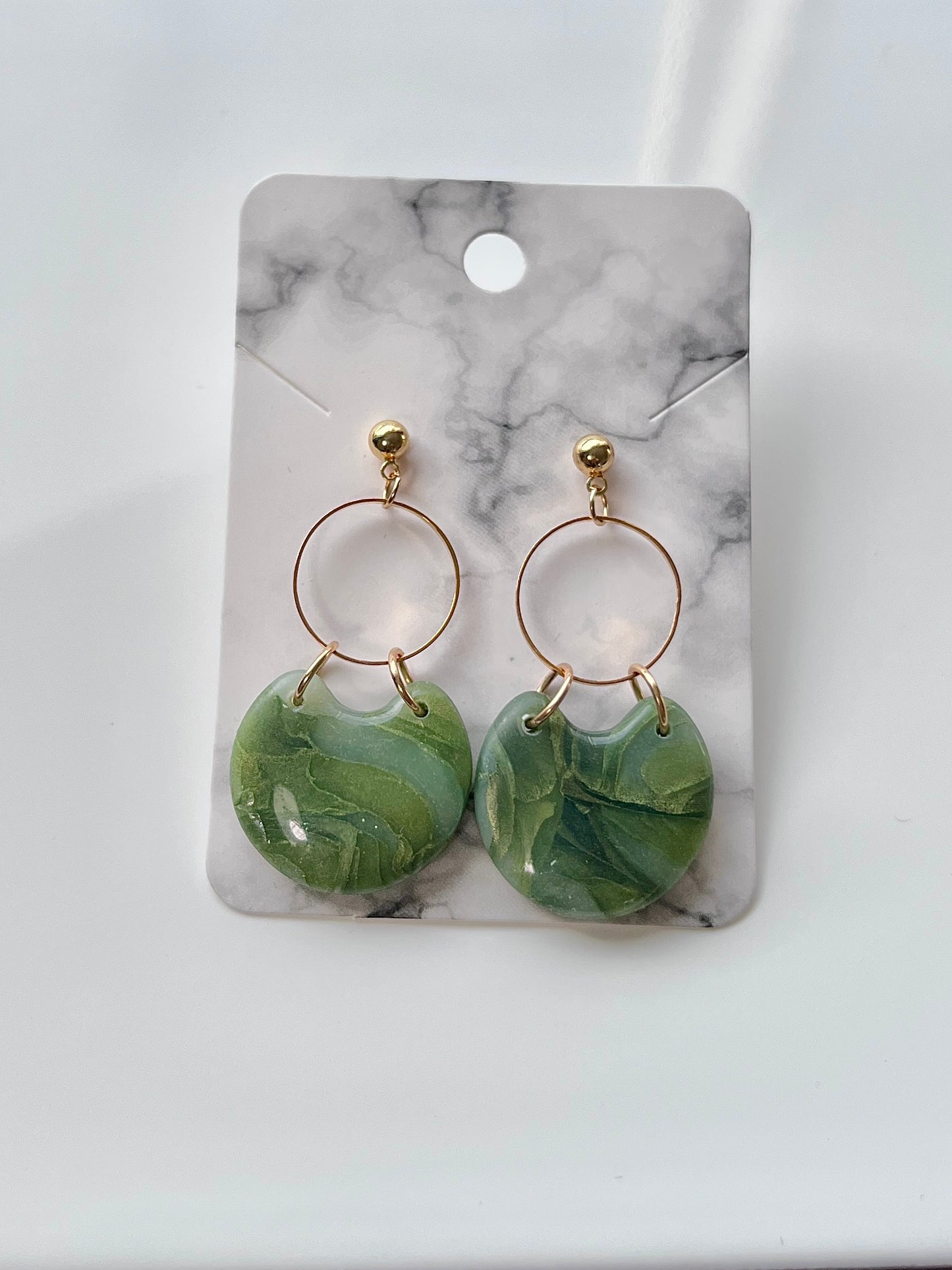 Green Geode Dangles