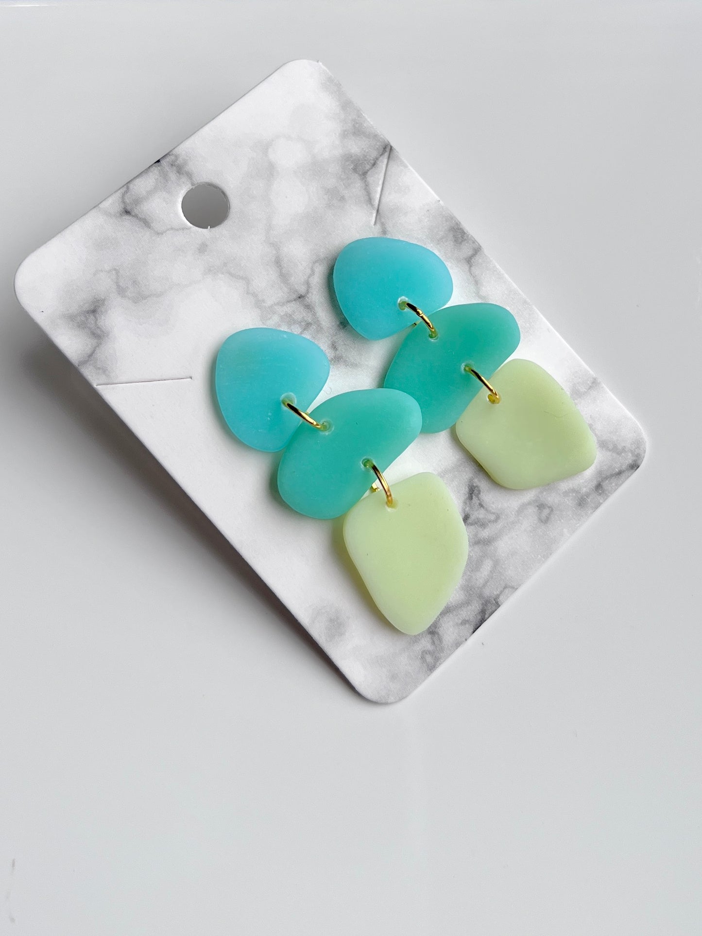 Sea Glass Polymer Clay Earrings