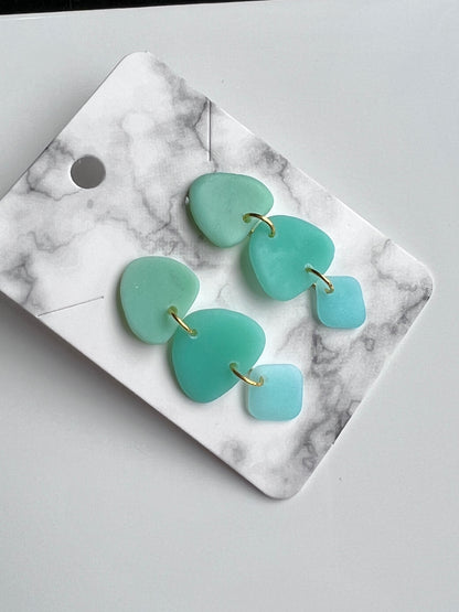 Sea Glass Polymer Clay Earrings