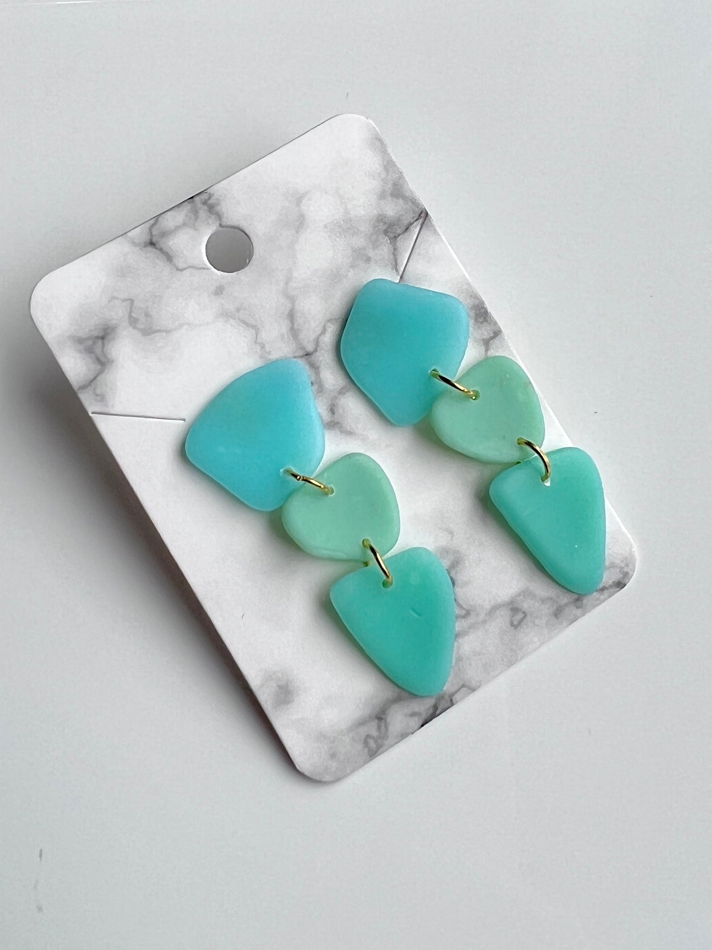 Sea Glass Polymer Clay Earrings